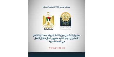 المالية وصندوق التشغيل يوقعان مذكرة تفاهم بـ8 ملايين دولار لتنفيذ عدد من المشاريع