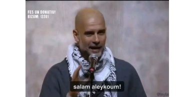 غوارديولا بالكوفية: نحن مع فلسطين .. اسرائيل تقتل اطفالنا