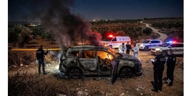 جريمة مروعة...مقتل 3 أشخاص حرقاَ داخل سيارة قرب باقة الغربية 