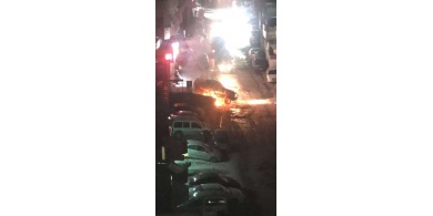شاهد: إحراق جيب إسرائيلي بمواجهات في مخيم شعفاط