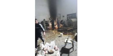 جنين: الدفاع المدني يخمد حريق محمص في سهل مرج بن عامر