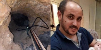 محاولات عديدة لإنقاذ شاب فلسطيني سقط بحفرة عميقة