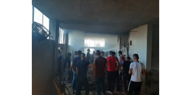 حريق يأتي على 600 بالة قش و4 طن أعلاف في قرية دير ابو ضعيف شرق جنين
