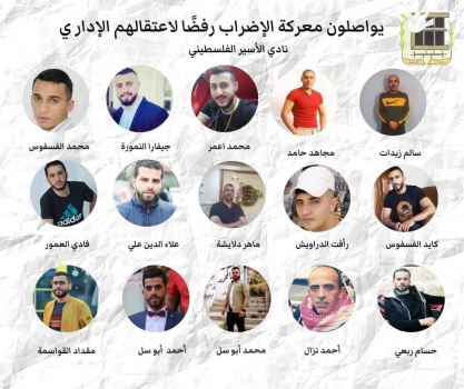 ارتفاع عدد الأسرى المضربين في سجون الاحتلال إلى (17) عقب انضمام أسير من مخيم جنين رفضًا لسياسة الاعتقال الإداريّ