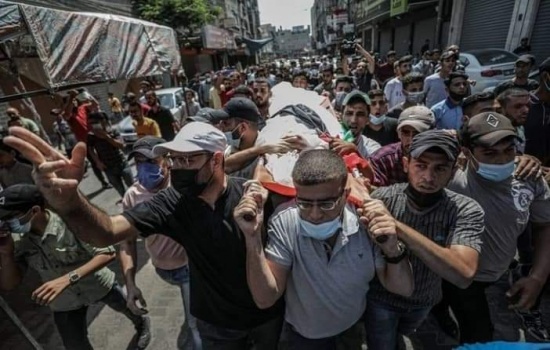 جباليا تشيع جثمان شهيدها أحمد صالح شمال القطاع