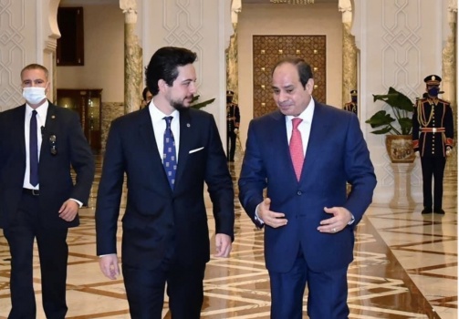 السيسي وولي عهد الأردن يبحثان جهود وقف إطلاق النار وإعمار غزة