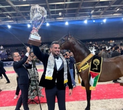 حصان فلسطيني يتوج بلقب بطل العالم لجمال الخيول 2021