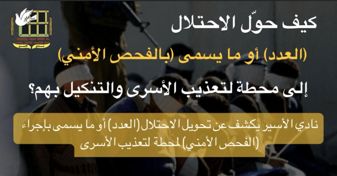 نادي الأسير الفلسطيني يكشف عن تفاصيل تحويل الاحتلال (العدد) أو ما يسمى بإجراء (الفحص الأمني) لمحطة لتعذيب الأسرى