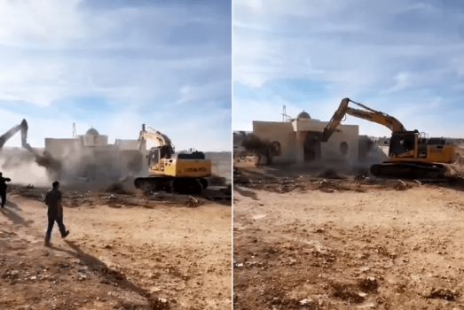 سلطات الاحتلال تهدم مسجد أم الحيران في النقب وهو آخر ما تبقى من القرية
