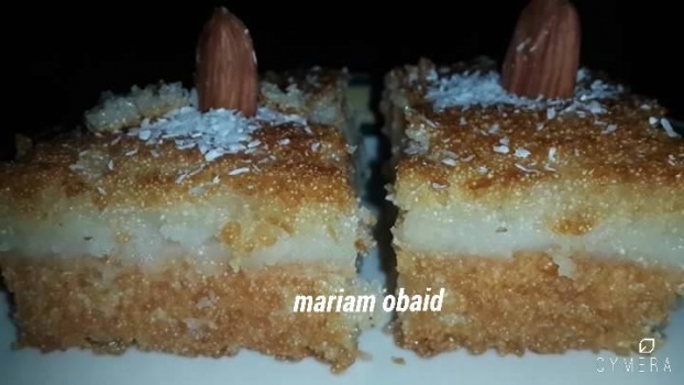 طريقة سهلة وسريعة لعمل البسبوسة بالقشطة ؟؟