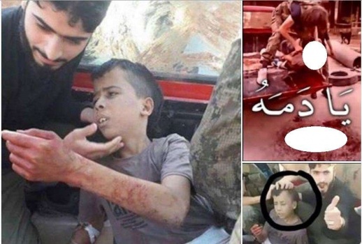 فيديو| مقاتلو الجيش الحر يذبحون طفلاً فلسطينياً شمال حلب
