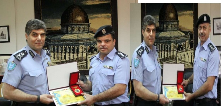 اللواء عطا الله يمنح جائزة التميز للعقيدين القدومي وجبارة