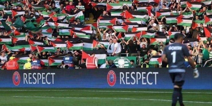 فيديو: جماهير'سلتيك' ترفع العلم الفلسطيني في وجه فريق اسرائيلي