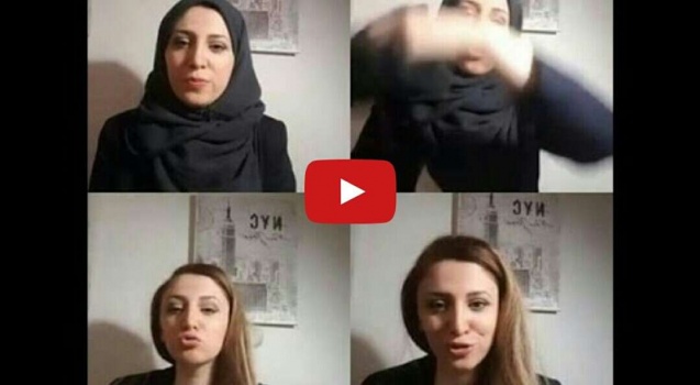 بالفيديو ..لاجئة سورية بالسويد تخلع الحجاب على الهواء مباشرة!