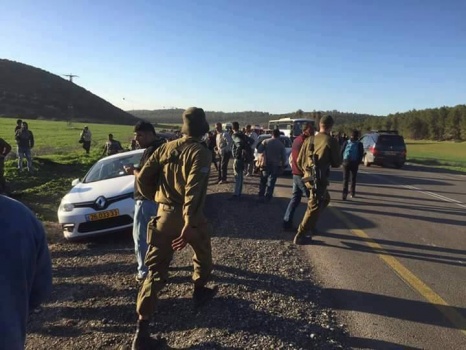 بالصور : 15 إصابة في حادث سير لعمال فلسطينيين بعد معبر ترقوميا
