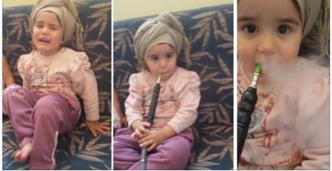 جريمة بحق الطفولة: عايشة مدمنة "أرغيلة".. برضى الوالدين !!