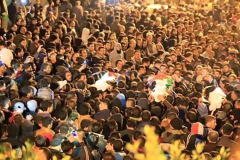 أم الفحم تودع جثامين الشهداء "جبارين" منفذو عملية الأقصى