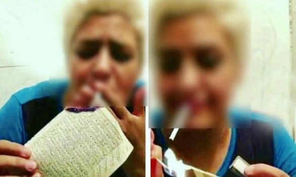 فيديو .. امرأة إيرانية تحرق 'المصحف' وتنشر الفيديو على 'فيسبوك'!