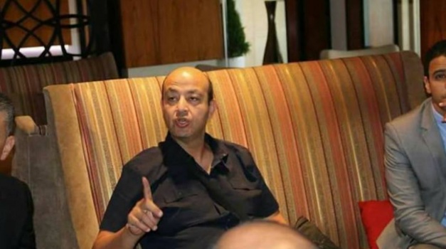 الاعلاميان المصريان عمرو اديب ولميس الحديدي في رام الله