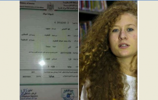 "عهد التميمي" ترى النور في غزة