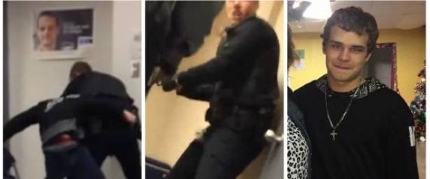 بالفيديو :  شرطي يطلق رصاصة في وجه شاب داخل محكمة بحضور والدته!
