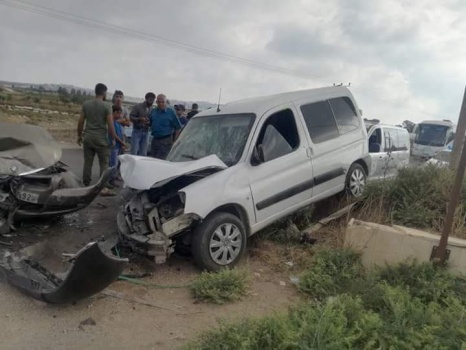 إصابة 4 مواطنين بحادثي سير جنوب جنين