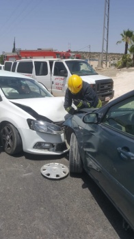 صور..إصابة 4 مواطنين بينهم إمرأة حامل وطفل بحادث سير جنوب جنين
