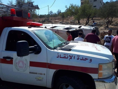 إصابة مواطن بحادث إنقلاب مركبة في بلدة ميثلون جنوب جنين