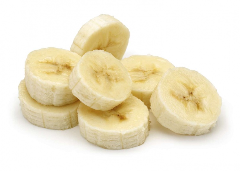 Sliced Banana on white background