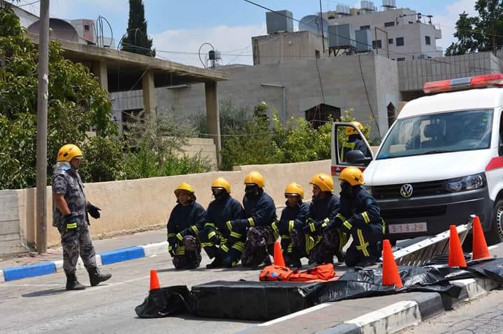 بالصور..الدفاع المدني ينفذ مناورة تحاكي وقوع زلزال في بلدة الرام