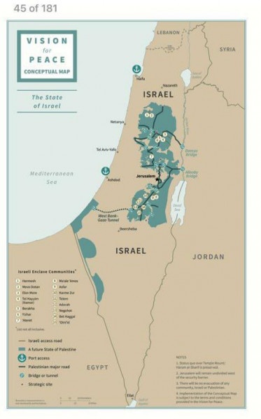 تعرّف على خريطة دولة فلسطين وفق (صفقة القرن)
